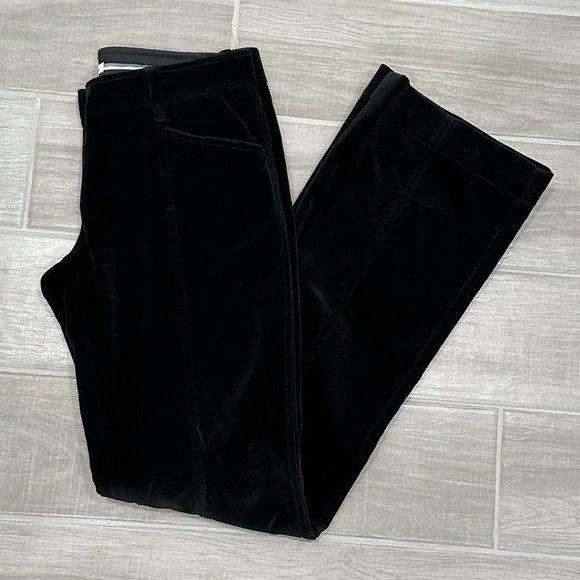 Generra Low-Rise Front Seam Velvet Bootcut Flare Trouser Pants in Black Size 2 - Picture 5 of 16